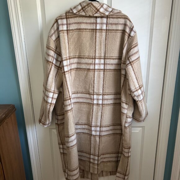 Old Navy - *NWT* - Tan Plaid Relaxed Car Coat - Size 3X - Picture 5 of 6